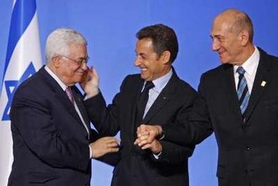 Abbas, Sarkozy, Olmert